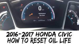 how to reset oil life 2017 honda civic