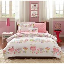twin full queen bed bag pink white owl