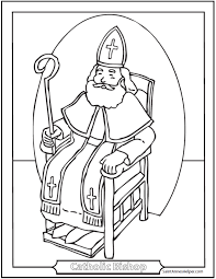 A downloadable coloring page of st. Saint Nicholas Coloring Page Catholic Feast Day December 6