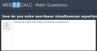 Solve Non Linear Simultaneous Equations