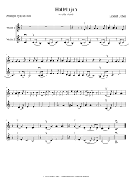 High quality sheet music for hallelujah by leonard cohen to download in pdf and print. Hallelujah Violin Duet Sheet Music For Piano Violin Solo Musescore Com