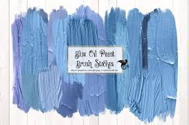 Blue Oil Paint Brush Strokes Clipart