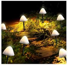 Solar Garden Lights 12 Led Mushrooms