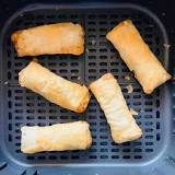 How do you air fry Costco spring rolls?