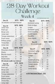 28 day workout challenge to start