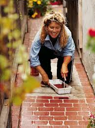 diy paint your own faux brick sidewalk