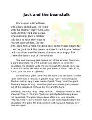 You could use the jack and the beanstalk story as a writing prompt, getting students to create pieces of work inspired by the classic tale. Simple Past Tense Jack And The Beanstalk 1 Pdf Jack And The Beanstalk Read The Sentences Below And Write U201ctrue U201d Or U201cfalse U201d 1 Jack And His Course Hero