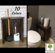 Wooden Box Plunger Toilet Brush Cover