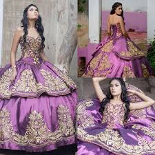 Traditional Light Purple Quinceanera Dresses Sweetheart Ball Gown Gold Appliques Prom Dress Puffy Lace Up Sweet 16 Dress Princesa Vestidos Cheap Blue Dresses Cheap Short Dresses From Bridalstore 109 49 Dhgate Com