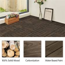 topeakmart 27pcs wooden floor tiles