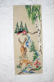 Vintage Cross Stitched Wall Hanging