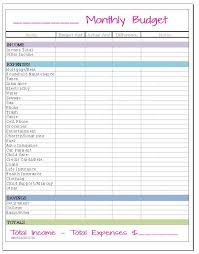 Monthly Budget Forms Printable Magdalene Project Org