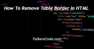 how to remove table border in html
