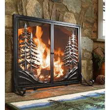 Double Panel Steel Fireplace Screen