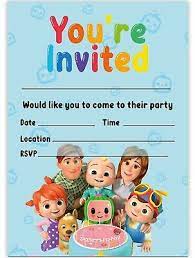 cocomelon party invitations cocomelon