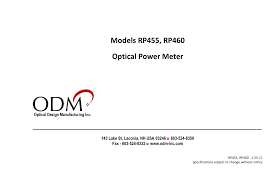 Models Rp455 Rp460 Optical Power Meter Manualzz Com