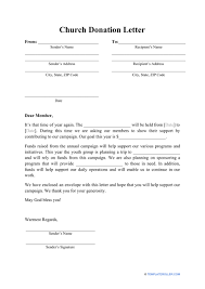 church donation letter template fill