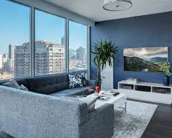 75 blue gray floor living room ideas