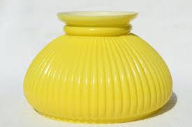 Yellow White Milk Glass Student Lamp