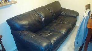 decoro black leather couch and matching