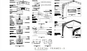 detail of portal frames elevation and