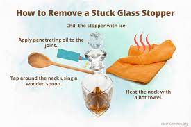 how to remove a stuck glass stopper