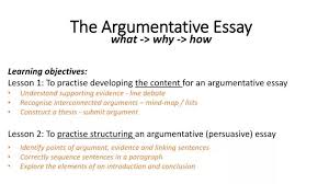 the argumentative essay powerpoint