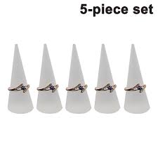 white 5 pieces acrylic ring cone ring