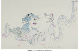 Animation is a method in which figures are manipulated to appear as moving images. The Jungle Book Kaa And Shere Khan Color Model Animation Drawing Lot 95199 Heritage Auctions