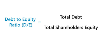 debt to equity ratio d e formula