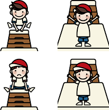 [フリーイラスト] 跳び箱を跳ぶ男の子と女の子のセットでアハ体験 さん