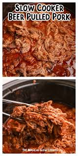 slow cooker beer pulled pork the