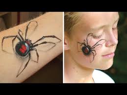 3d spider makeup arm and face