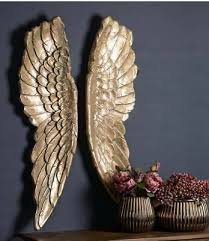 extra large gold angel wings wall