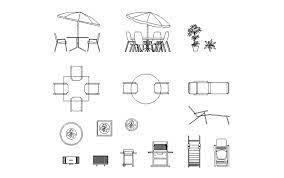 outdoor furniture blocks cad drawing