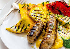 grilled sausages with cheesy polenta recipe