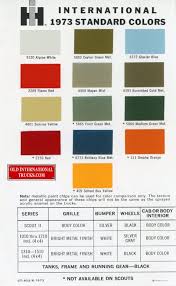 1973 Standard Color Chart Color Charts Old International
