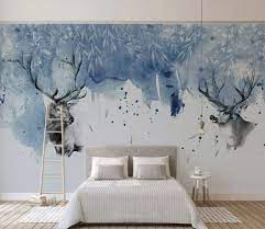 Horned Deer Wallpaper Mural Wallpaper