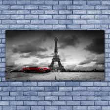 Glass Wall Art Eiffel Tower Car
