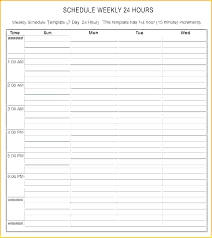 Hr Calendar Template Hour Weekly Calendar Template Schedule Free