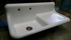 With an upcoming kitchen i don't want too deep of a sink either. Vintage Cast Iron Drainboard Farm Farmhouse Antique Kitchen Sink Orig Porcelain 1797434520