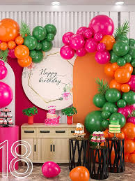pink orange green balloon garland kit