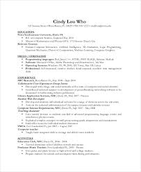 Computer Science Resume Example 9 Free Word Pdf Documents