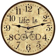 Wall Clock Large Rustic Bicycle