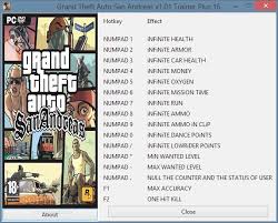 This is quite easy because just searching on google play is downloadable. Grand Theft Auto San Andreas 16 Trainer For 1 01 Download