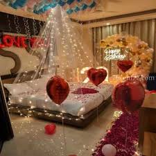 romantic room decoration in hotel for