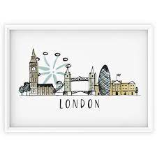 london skyline ilration drawn in a