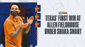 Texas head coach shaka smart during an ncaa college basketball game against texas tech, wednesday, jan. Fox College Hoops On Twitter The Legend Of The Hair Continues Texasmbb Earns Their First Win At Allen Fieldhouse Under Shaka Smart