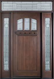 solid wooden entrance door with glass