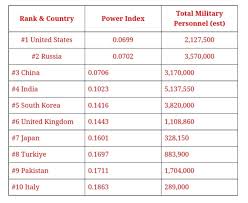 Top 10 countries with strongest military strength in 2024 - Businessday NG